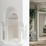 Встраиваемый в стену гипсовый светильник под покраску с арками и рельефными колоннами Antiquity Athena варинант исполнения - 10 | Loft Concept в Костроме