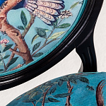 Стул из массива бука бирюзовый с изображением птиц в саду Turquoise Chinoiserie Blue Bird Chair варинант исполнения - 2 | Loft Concept в Костроме