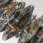 Люстра подвесная круглая с овальными подвесками из стекла дымчатого цвета Harlow Crystal Round варинант исполнения - 3 | Loft Concept в Костроме