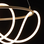 Люстра подвесная круглая золотого цвета с белыми изогнутыми световыми линиями Luke Lampco Tracer Lamp варинант исполнения - 5 | Loft Concept в Костроме