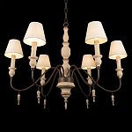 Люстра на металлическом основании с 6-ю белыми тканевыми абажурами Terrain варинант исполнения - 8 | Loft Concept в Костроме