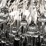 Люстра подвесная с прозрачными стеклянными подвесками в форме капель Диаметр 100 см Droplet Chandelier варинант исполнения - 20 | Loft Concept в Костроме