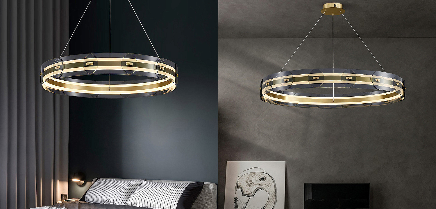 Люстра Gold ring horizontal chandelier Люстра Gold ring horizontal chandelier - Loft-Concept в Костроме
