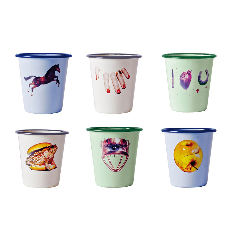 Набор стаканов Seletti Enamel set of 6 Мульти Набор стаканов Seletti Enamel set of 6 Мульти в Костроме | Loft Concept