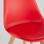 Стул с основой из пластика и мягким сиденьем Arvika Red варинант исполнения - 7 | Loft Concept в Костроме