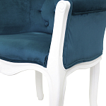 Кресло низкое в стиле прованс Louis French Armchair white and blue velour варинант исполнения - 4 | Loft Concept в Костроме