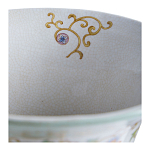 Ваза высокая из фарфора на бронзовом основании Turquoise Blooming Garden варинант исполнения - 4 | Loft Concept в Костроме