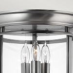 Потолочный светильник в форме фонаря с прозрачным цилиндрическим плафоном и тремя лампами в форме свечей Hinkley варинант исполнения - 4 | Loft Concept в Костроме