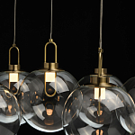 Люстра с 7-ю плафонами из прозрачного стекла в форме шара Orb Cascade  варинант исполнения - 7 | Loft Concept в Костроме