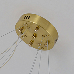 Люстра подвесная двухъярусная с золотистымыми кольцами и прозрачными стеклянными элементами Ring Horizontal варинант исполнения - 2 | Loft Concept в Костроме