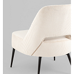 Кресло лаунж Бостон велюр рельефный молочный на черных ножках варинант исполнения - 3 | Loft Concept в Костроме