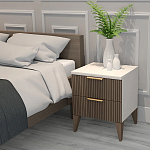 Тумба прикроватная коричневая с белой столешницей и двумя ящиками Harper Line варинант исполнения - 3 | Loft Concept в Костроме