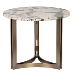 Столик журнальный с круглой мраморной столешницей Unique Stone Design варинант исполнения - 1 | Loft Concept в Костроме