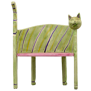 Детский стул в форме Кота зеленый CAT FORM CHAT ENFANT