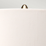 Настольная лампа с шарообразным прозрачным основанием из цветного переработанного стекла и белым цилиндрическим абажуром Elstead Lighting варинант исполнения - 3 | Loft Concept в Костроме