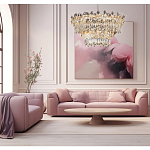 Люстра круглая с декоративными элементами в виде крупных хрустальных цветов Palace Gardens варинант исполнения - 6 | Loft Concept в Костроме