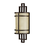 Бра бронзового цвета с полукруглым матовым стеклянным плафоном в геометрическом каркасе Feiss варинант исполнения - 1 | Loft Concept в Костроме