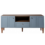 ТВ-тумба серая из массива бука с 2-мя дверками и ящиком Wenge Light варинант исполнения - 2 | Loft Concept в Костроме