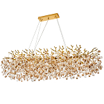 Линейная люстра с хрустальными подвесками Fairytree Gold Crystal Linear Chandelier 14 варинант исполнения - 1 | Loft Concept в Костроме