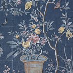 Обои ручная роспись Houghton Dark Blue варинант исполнения - 2 | Loft Concept в Костроме