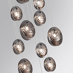 Люстра каскадная с 11-ю круглыми плафонами из рельефного стекла Disc Light варинант исполнения - 5 | Loft Concept в Костроме