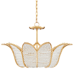 Люстра в форме тюльпана с лепестками из прозрачных стеклянных бусин Hanging Flowers варинант исполнения - 4 | Loft Concept в Костроме