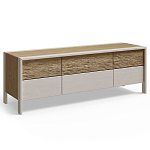 ТВ тумба 2 двери и 2 ящика с подсветкой на рельефном фасаде Warm Industrial варинант исполнения - 4 | Loft Concept в Костроме