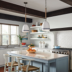 Подвесной светильник белый колоколообразный с декоративной обмоткой из веревки Hinkley варинант исполнения - 6 | Loft Concept в Костроме