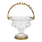 Чаша из прозрачного стекла на ножке с бронзовой ручкой в виде ветки Eden Garden варинант исполнения - 1 | Loft Concept в Костроме