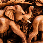 Панно из дерева слоны Panel With Animals варинант исполнения - 3 | Loft Concept в Костроме