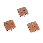 Таблетница карманная квадратная с 2-мя отделениями с зеркалом и накладкой из натурального камня Пегматит Silver Stone Pillboxes варинант исполнения - 4 | Loft Concept в Костроме