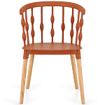 Пластиковый стул на ножках из массива бука Ferret Spiral Brown варинант исполнения - 2 | Loft Concept в Костроме