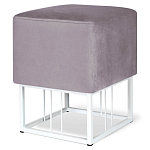 Пуф квадратный фиолетовый велюр на белом металлическом основании Celeste Purple варинант исполнения - 1 | Loft Concept в Костроме