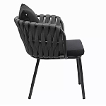 Стул мягкий с декором в виде плетеных лент на спинке и подлокотниках Semicircular Chair Decorated with Ribbons варинант исполнения - 9 | Loft Concept в Костроме