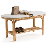 Скамья из ротанга с подушкой Manlio Rattan Bench варинант исполнения - 3 | Loft Concept в Костроме