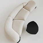 Диван Cannes трехместный с обивкой букле молочного цвета варинант исполнения - 1 | Loft Concept в Костроме