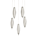 Люстра круглая каскадня с 5-ю плафонами из металлической сетки Mesh Lampshade Lighting варинант исполнения - 1 | Loft Concept в Костроме