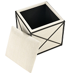 Пуф бежевый с черной металлической рамой Beige Pouf варинант исполнения - 1 | Loft Concept в Костроме