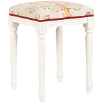 Банкетка одноместная из массива бука бежевая с растительным орнаментом Raffael Beige Floral Banquette варинант исполнения - 1 | Loft Concept в Костроме