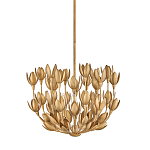 Люстра золотого цвета из множества металлических лепестков в форме тюльпанов Hinkley варинант исполнения - 1 | Loft Concept в Костроме