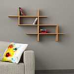 Полка фигурная подвесная цвета древесины HALIC BOOKCASE OAK варинант исполнения - 1 | Loft Concept в Костроме