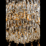 Люстра круглая с хрустальными подвесками на золотистом каркасе Roul Crystal Light варинант исполнения - 5 | Loft Concept в Костроме