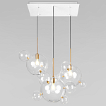 Люстра подвесная 3 лампы с прозрачными стеклянными шарами и золотыми деталями Giopato & Coombes варинант исполнения - 1 | Loft Concept в Костроме