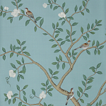 Обои ручная роспись Gustavian Garden Special Colourway on Duck Egg dyed silk варинант исполнения - 1 | Loft Concept в Костроме