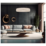 Люстра подвесная круглая из прозрачного хрусталя с корпусом из металла цвета хром Selfsufficient варинант исполнения - 7 | Loft Concept в Костроме