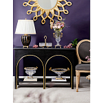 Чаша из прозрачного стекла с бронзовым ободком и фигурками бабочек Eden Garden варинант исполнения - 3 | Loft Concept в Костроме