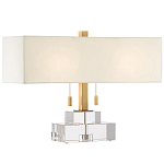 Настольная лампа прямоугольная на прозрачном основании Charm and Luxury варинант исполнения - 2 | Loft Concept в Костроме