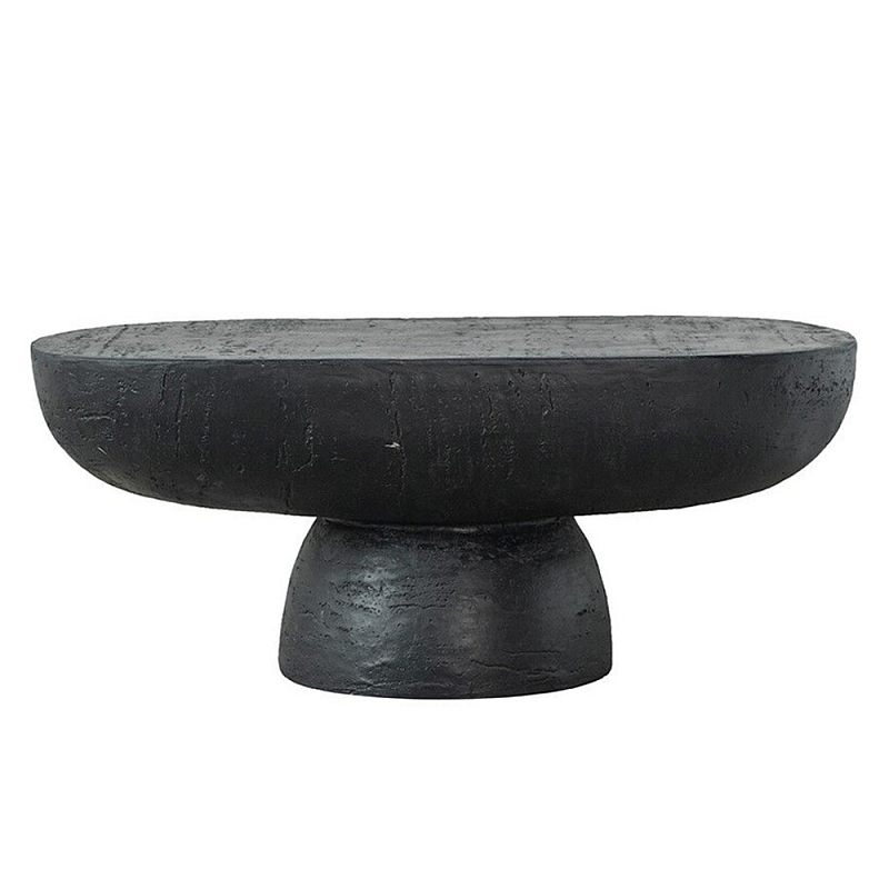 Столик кофейный черного цвета с овальной столешницей и круглым основанием Black Dalmen Table Черный в Костроме | Loft Concept 