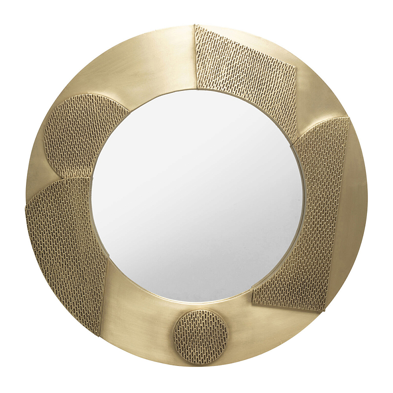 Зеркало золотое со вставками в виде геометрических фигур Зеркало Золотой в Костроме | Loft Concept 
