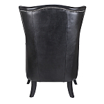 Кресло из натуральной кожи на 4-х деревянных ножках из массива бука Daniel Leather Armchair black варинант исполнения - 3 | Loft Concept в Костроме